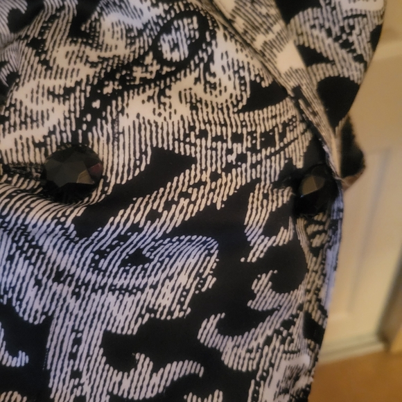 80's 90's Retro Paisley Blazer Black & White - Picture 9 of 9